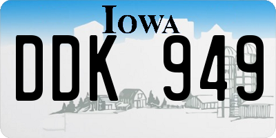 IA license plate DDK949
