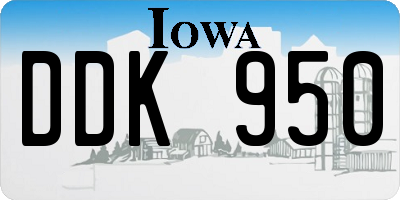 IA license plate DDK950