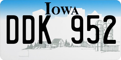 IA license plate DDK952