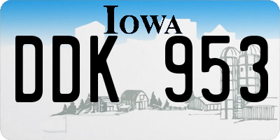 IA license plate DDK953