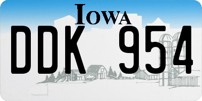 IA license plate DDK954