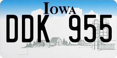 IA license plate DDK955