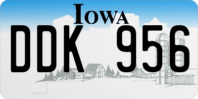 IA license plate DDK956