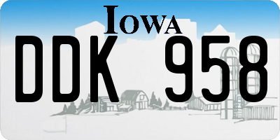 IA license plate DDK958