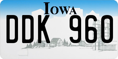 IA license plate DDK960
