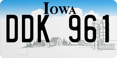 IA license plate DDK961