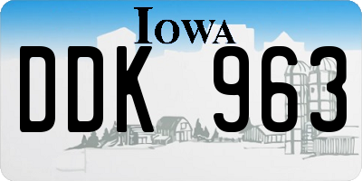 IA license plate DDK963