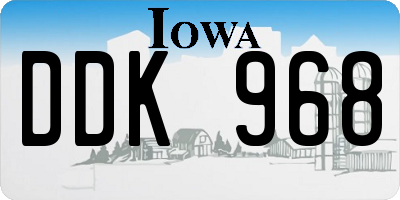 IA license plate DDK968
