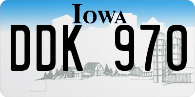 IA license plate DDK970