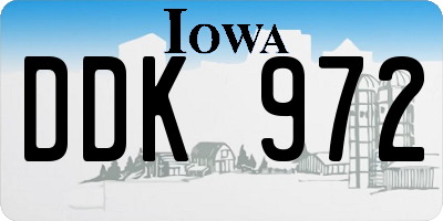 IA license plate DDK972