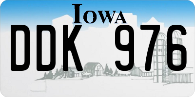 IA license plate DDK976