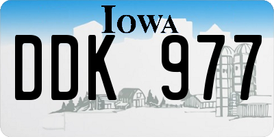 IA license plate DDK977