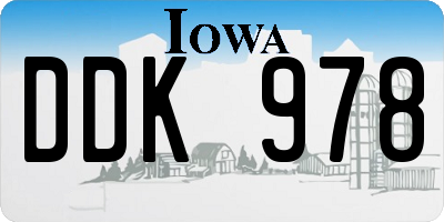 IA license plate DDK978
