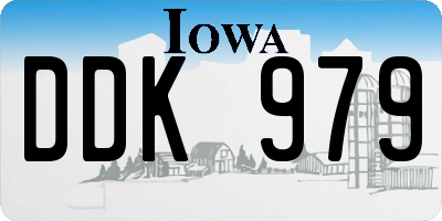 IA license plate DDK979