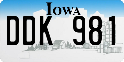 IA license plate DDK981