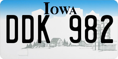IA license plate DDK982