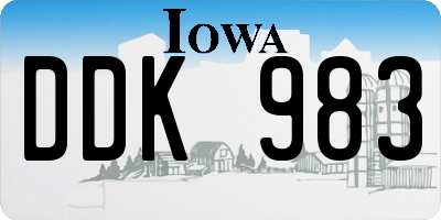 IA license plate DDK983