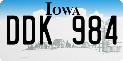 IA license plate DDK984
