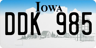 IA license plate DDK985