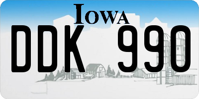 IA license plate DDK990