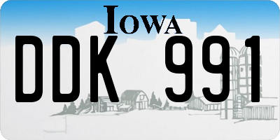 IA license plate DDK991