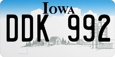 IA license plate DDK992
