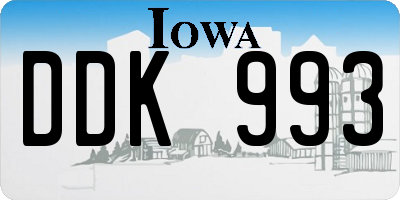 IA license plate DDK993