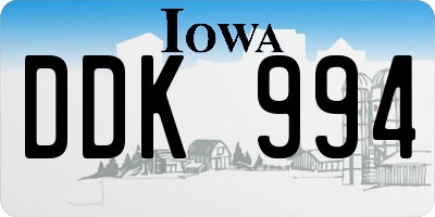 IA license plate DDK994