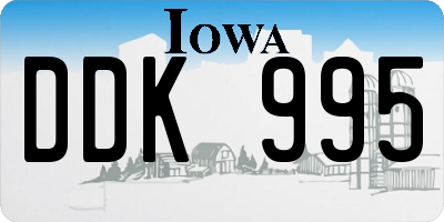 IA license plate DDK995