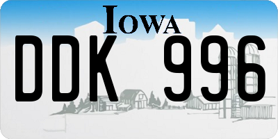 IA license plate DDK996
