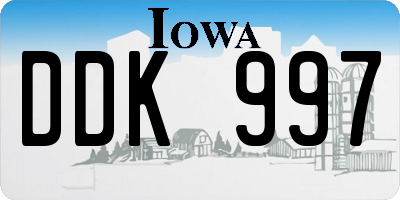IA license plate DDK997