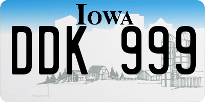 IA license plate DDK999