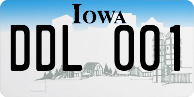 IA license plate DDL001