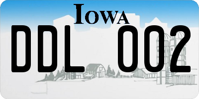 IA license plate DDL002