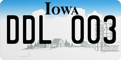 IA license plate DDL003