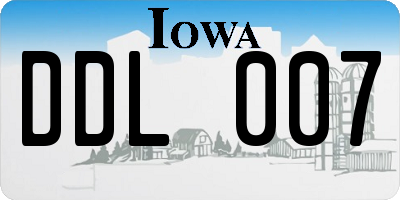 IA license plate DDL007
