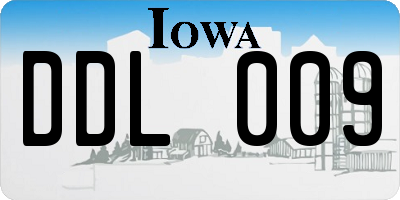 IA license plate DDL009
