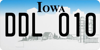 IA license plate DDL010