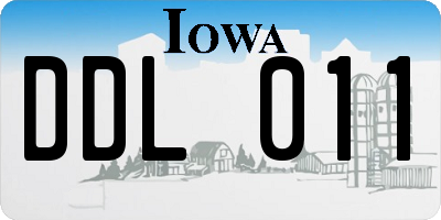 IA license plate DDL011