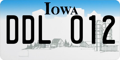IA license plate DDL012