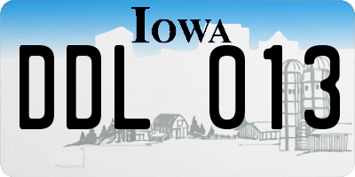 IA license plate DDL013