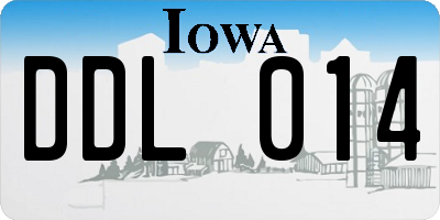 IA license plate DDL014