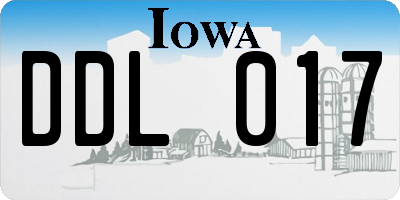 IA license plate DDL017