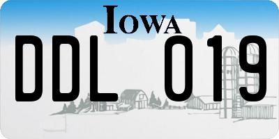 IA license plate DDL019