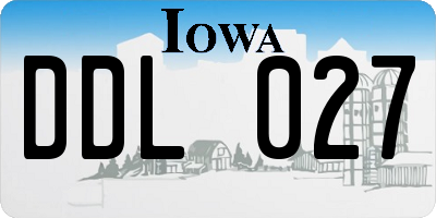 IA license plate DDL027