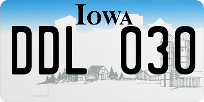 IA license plate DDL030