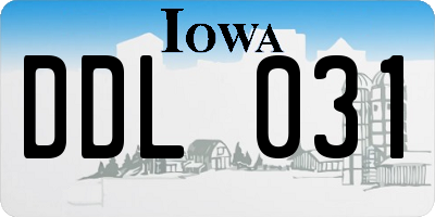 IA license plate DDL031