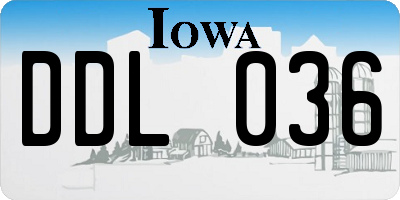 IA license plate DDL036
