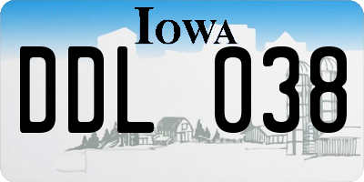 IA license plate DDL038