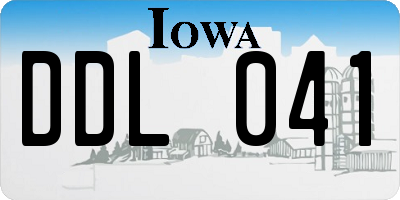 IA license plate DDL041